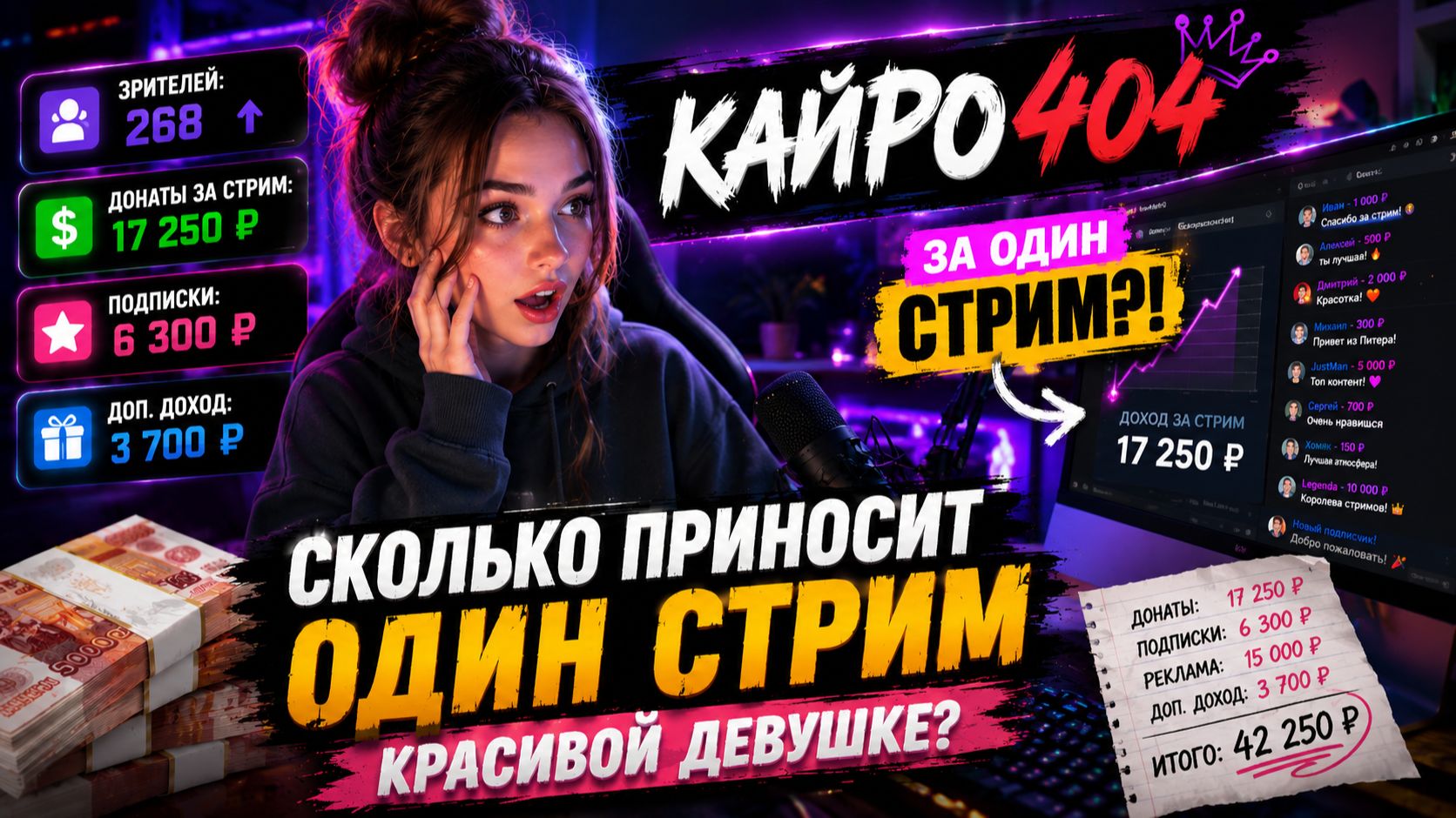 Сколько приносит один стрим красивой девушке?