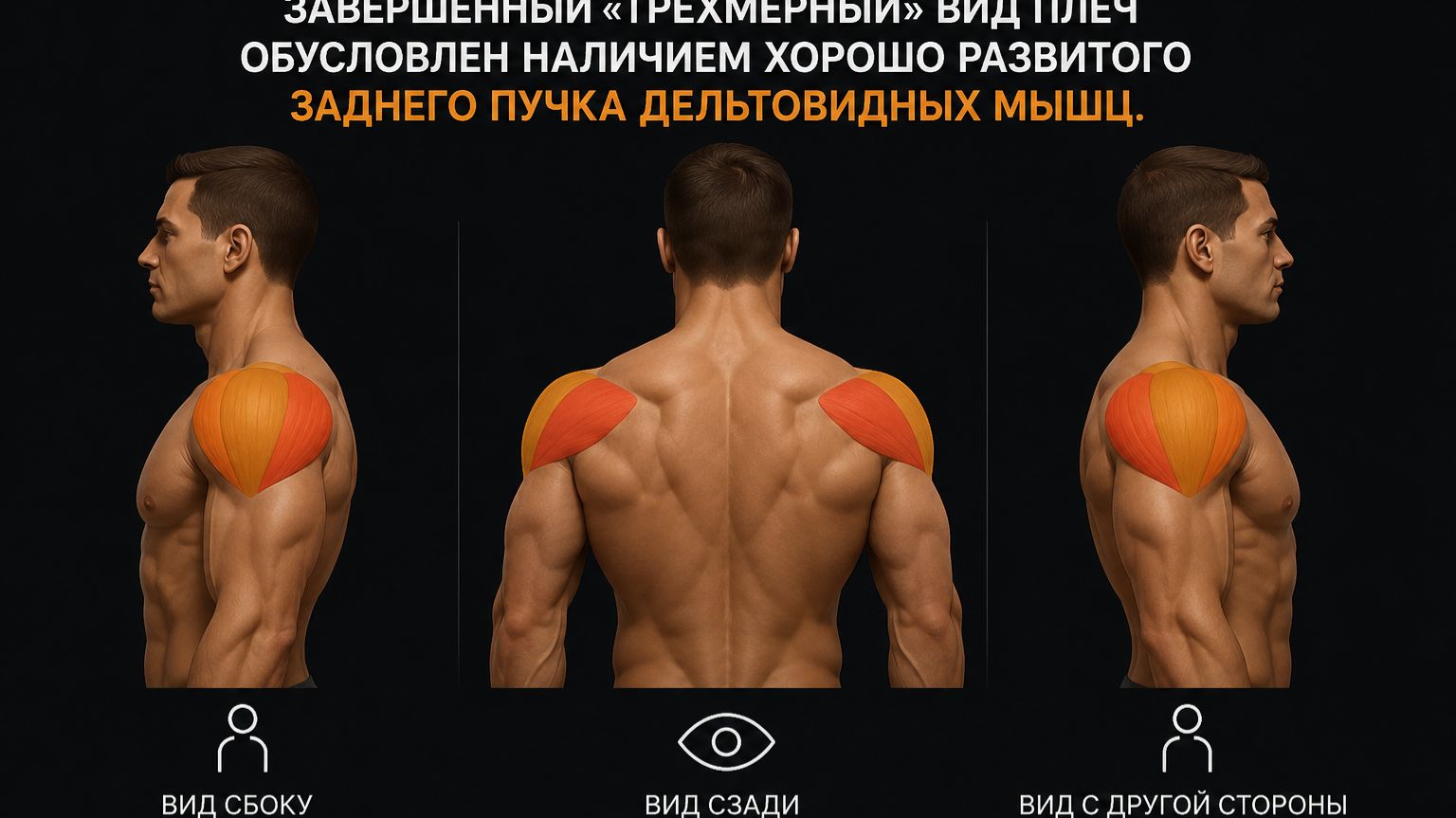 Задняя дельта - недостающий компонент больших плеч #shorts