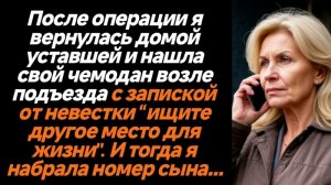 Истории из жизни/После операции я вернулась домой/Аудиорассказы/Жизненные истории/Рассказы невестка