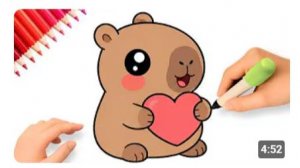 КАК НАРИСОВАТЬ ОЧЕНЬ ПРОСТУЮ КАВАЙИ КАПИБАРУ ❣️