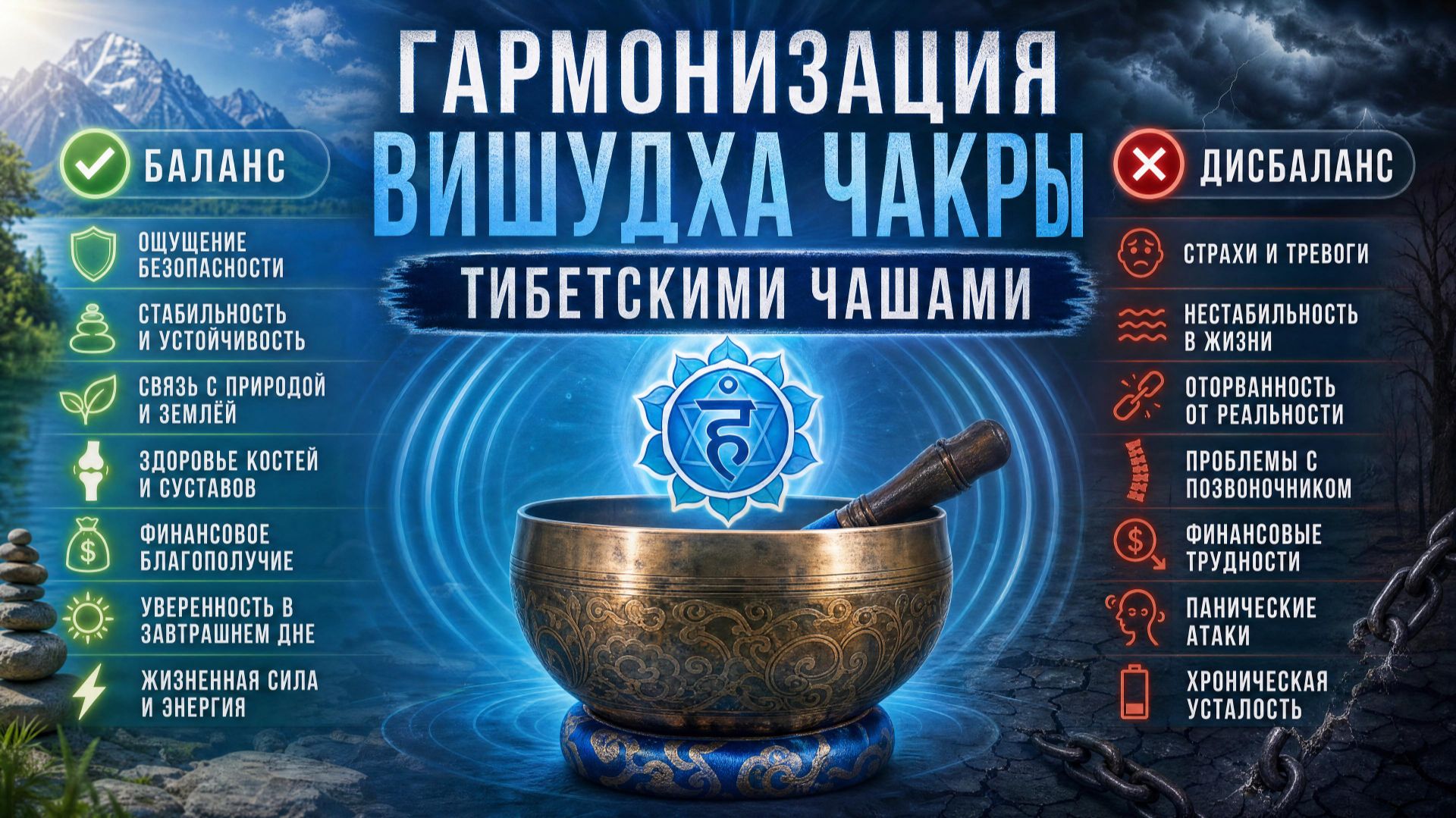 Вишудха - гармонизация 5 чакры тибетскими чашами