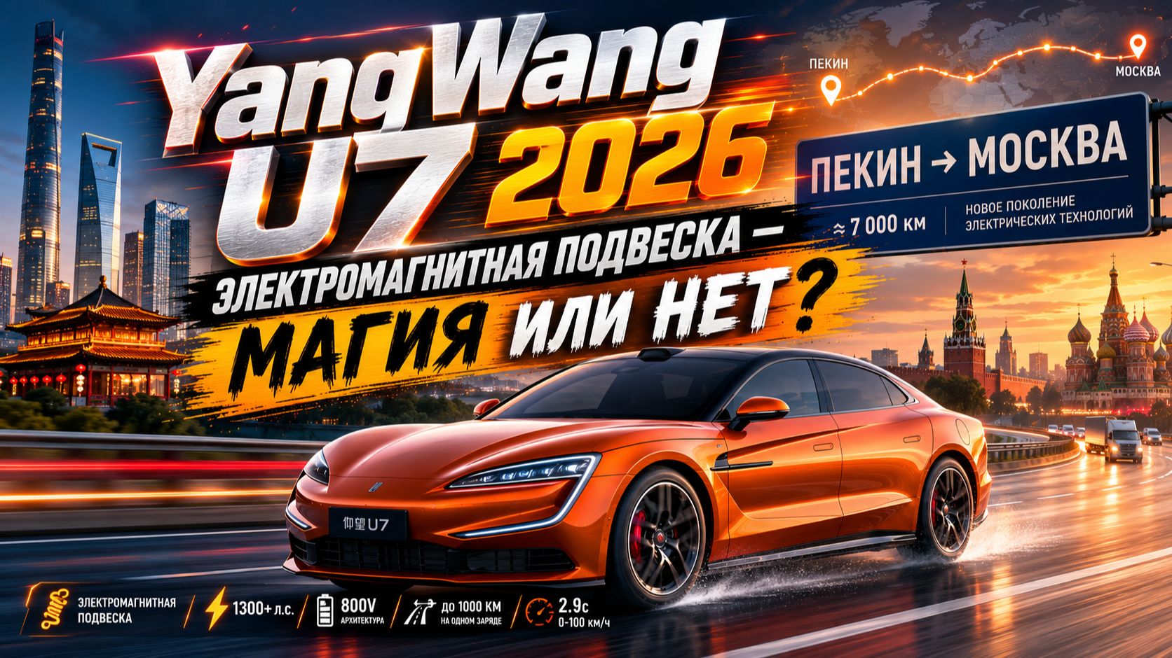 Тест Драйв YangWang U7 PHEV 2025 и EV 2026 Сравниваем Магнитную и Обычную пневму подвеску смотреть онлайн