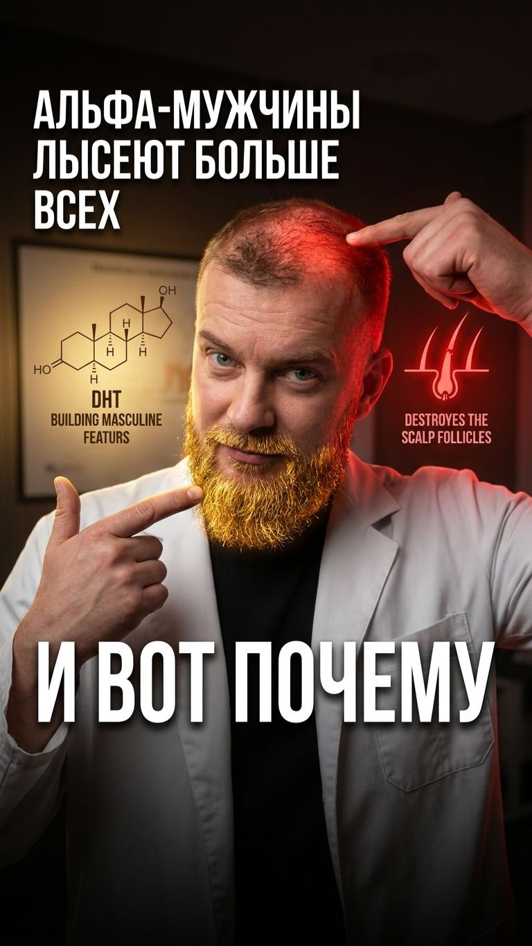 🧔 Гормон ДГТ: друг мужских черт и враг волос