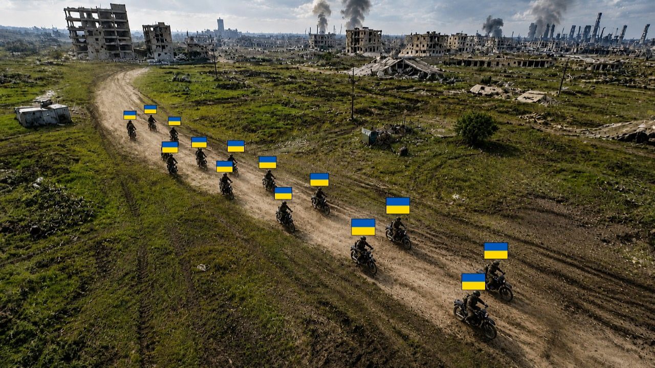 Крупные украинские мотоциклетные отряды вторглись в Россию / Российская война