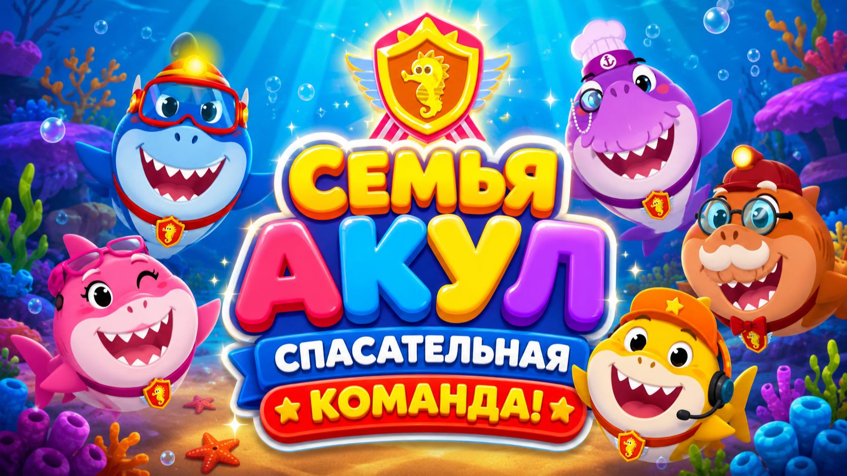 Семья Акул — Спасательная команда! 🦈 Большие приключения 🌊 Развивающий мультфильм для детей