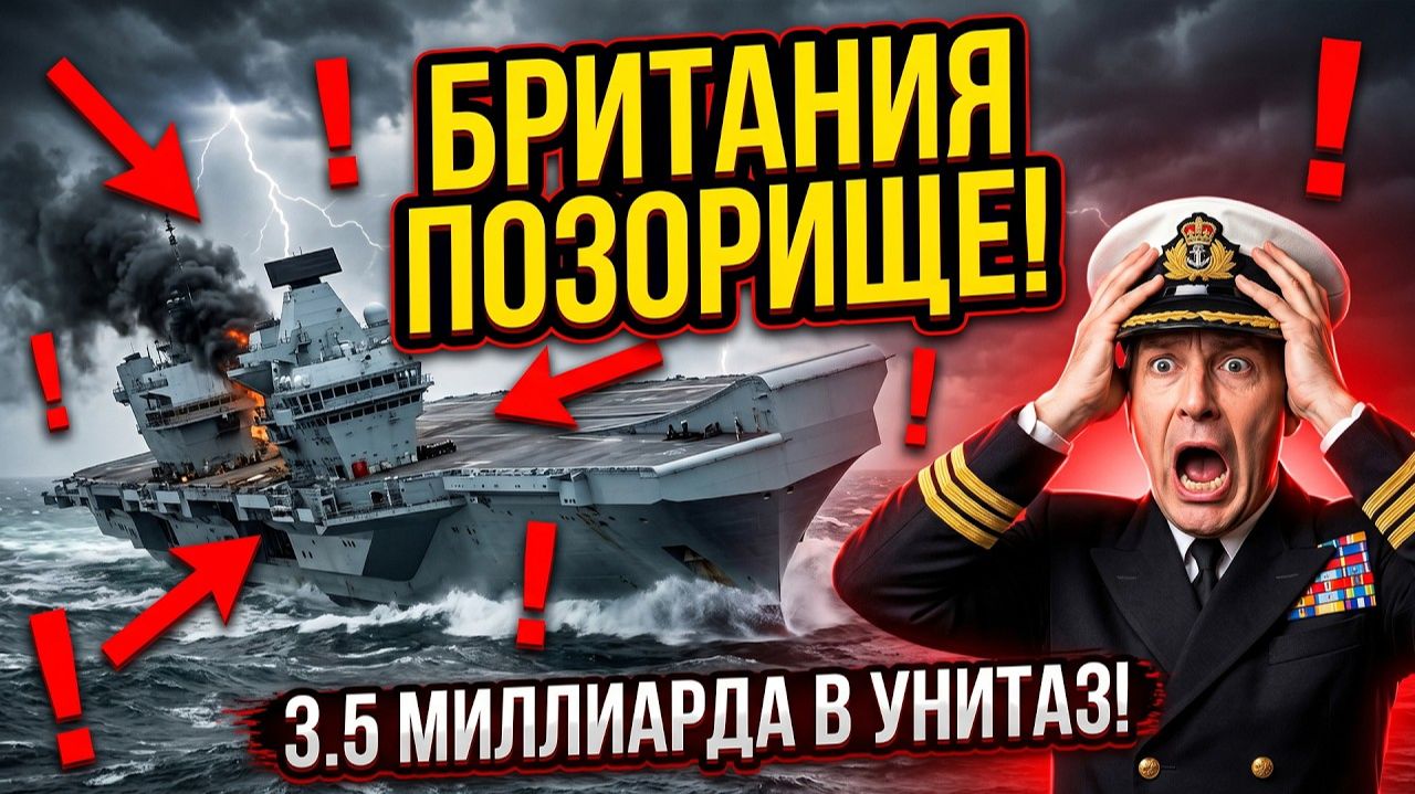 БРИТАНИЯ СТАЛА ПОСМЕШИЩЕМ / Их авианосец СДОХСЯ за 3 5 МИЛЛИАРДА!