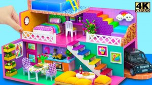 Миниатюрный дом своими руками №67 #Постройте трехэтажный курортный дом, бассейн на крыше и гараж для