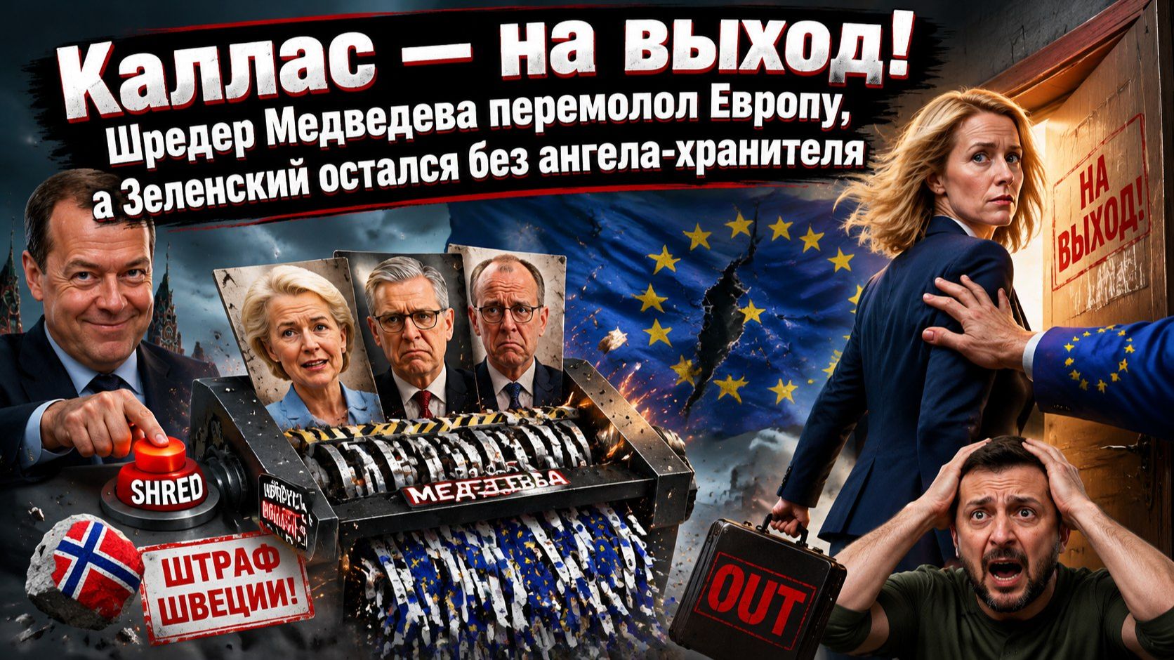 "Ведьму войны" гонят прочь: Медведев пустил лидеров ЕС под шредер, а шведы закидали РФ камнями смотреть онлайн
