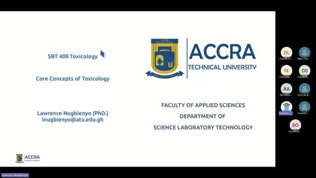 SBT 408 Toxicology - Core Concepts in Toxicology