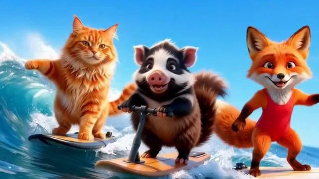 кот кабан и лиса на серфе смотреть онлайн