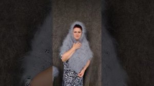 89507716355 Пуховые, ажурные платочки цвета Голубая норка.