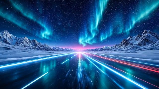 Aurora Highway ❄️ 1 Hour Retro Synthwave BGM for Night Driving ｜ Neon Horizon