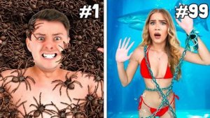 Мы пережили 100 СТРАХОВ, КОТОРЫЕ МОГУТ ВАС УБИТЬ!. СТРАШИЛКИ.
