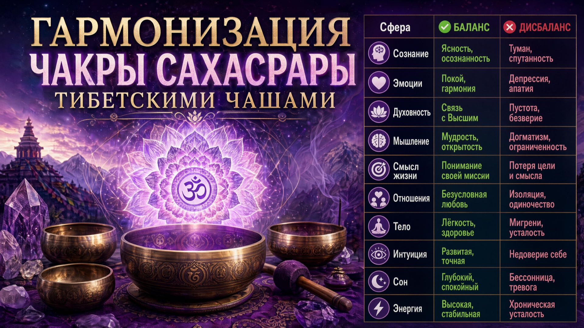 Сахасрара - гармонизация 7 чакры | Единство с Вселенной.