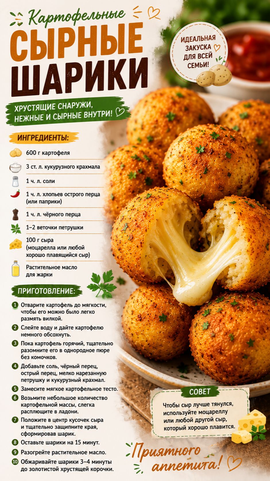 Картофельные сырные шарики