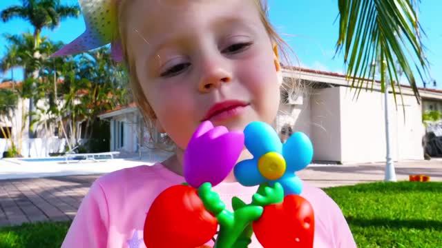 Magic Colored fruits and vegetables grow up by Like Nastya смотреть онлайн