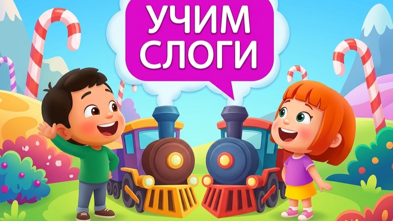 Учим слоги с паровозиком. Развивающий мультик для малышей от 1 до 3 лет. Учимся говорить слоги