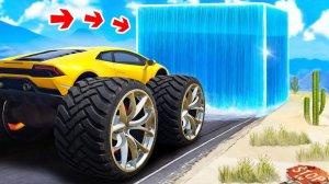 СМОЖЕТ ЛИ МОНСТР ТРАК ПРОЕХАТЬ ГИГАНТСКИЙ КУБ ВОДЫ В ГТА 5 ЭКСПЕРИМЕНТЫ В GTA 5!