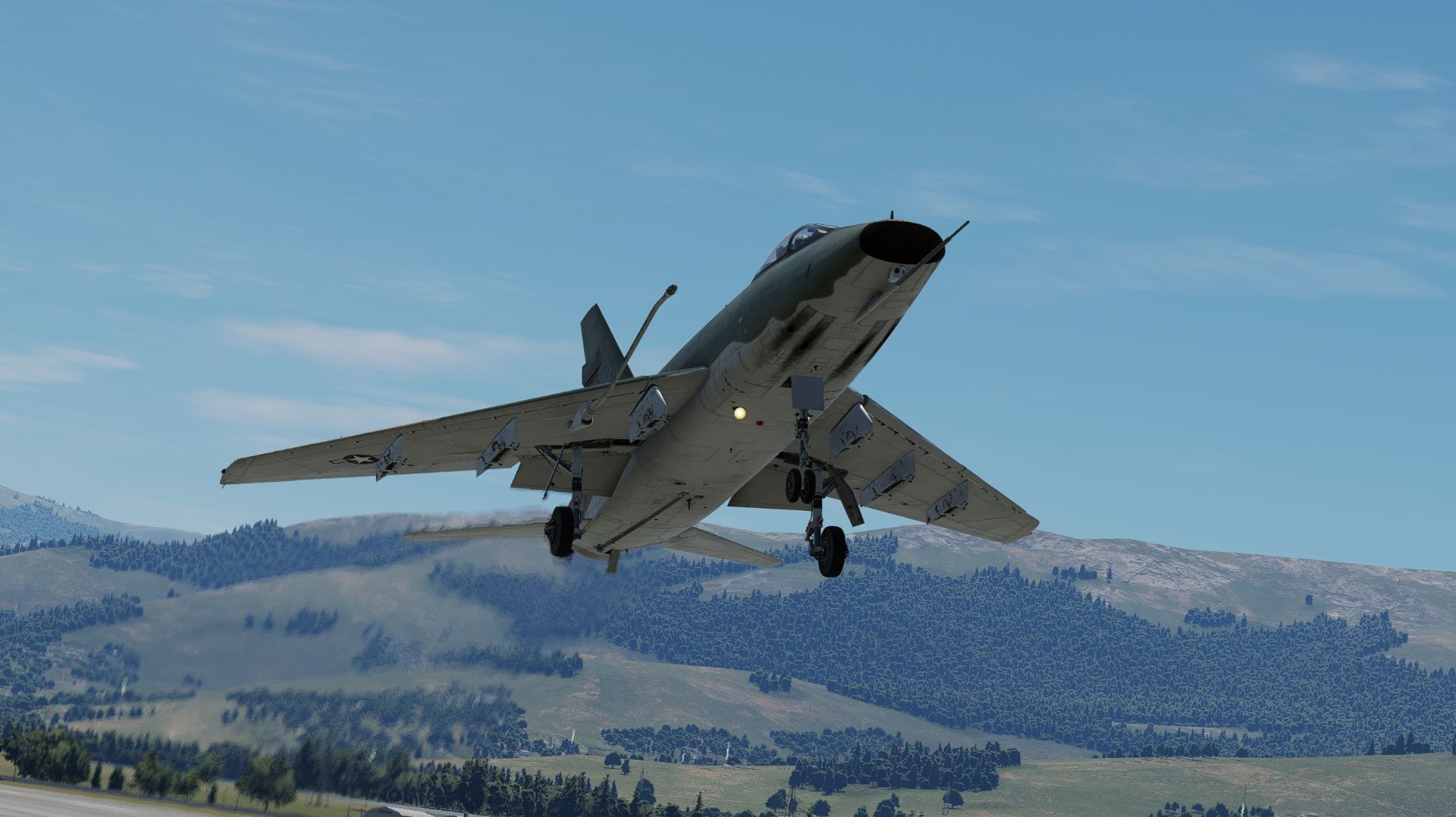 DCS F-100D: запуск, руление, взлет и посадка