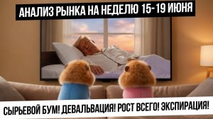 Анализ рынка на неделю 15-19 июня. Сырьевой бум! Расти будем? Экспирация! Ставка! Девальвация!