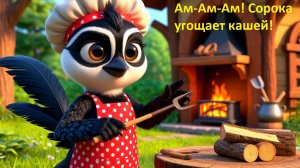 🐦 Ам-Ам-Ам! Сорока угощает кашей! 🥄