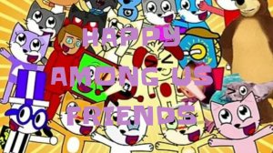 рыжий кот и й и happy Among us Friends