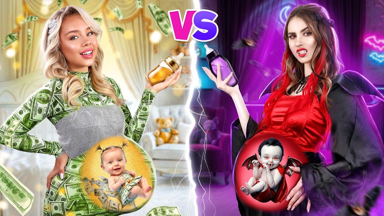 [Тим Тин] - Беременная Вампирша vs Реальная Девушка! Челлендж Беременных Для Мамы Вампира смотреть онлайн