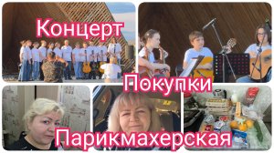 Добралась до ПАРИКМАХЕРСКОЙ. Дима выступает в гор.парке. Распаковка продуктов