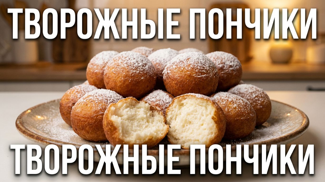 Творожные пончики за 15 минут 🍩 Воздушные как пух! Без дрожжей и духовки