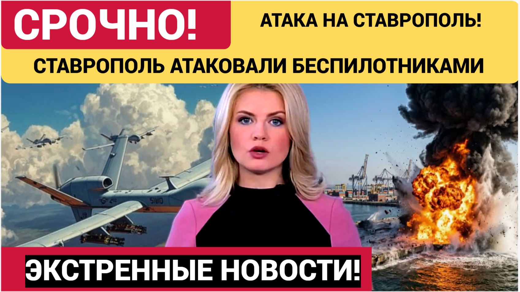 ⚡️В ЭТУ МИНУТУ!🔥 Ставрополь Атакован Беспилотниками ВСУ! Объявлен РЕЖИМ ЧС!