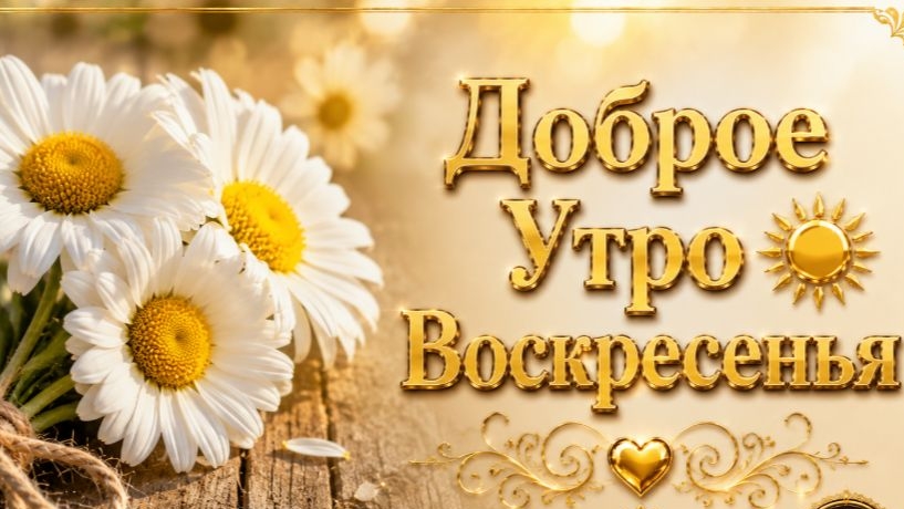 С добрым утром воскресенья. Красивая музыкальная открытка.