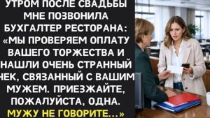 Приезжайте в ресторан одна. Мужу не говорите. Это касается вашего банкета и очень странного чека!