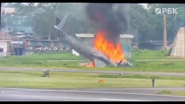 Кадры авиакатастрофы: крушение транспортного самолета ВВС Индии Ан-32