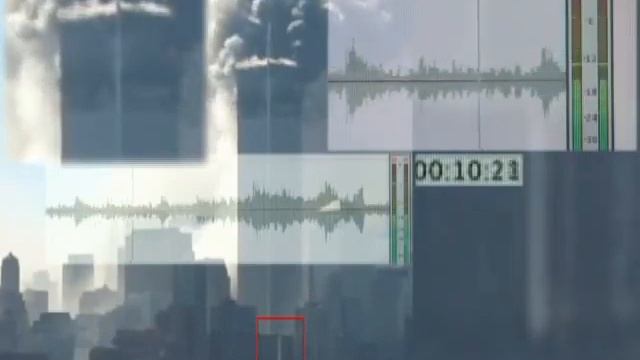WTC WTC1 Fall. Explosion Sounds. Street-level Dust Clouds