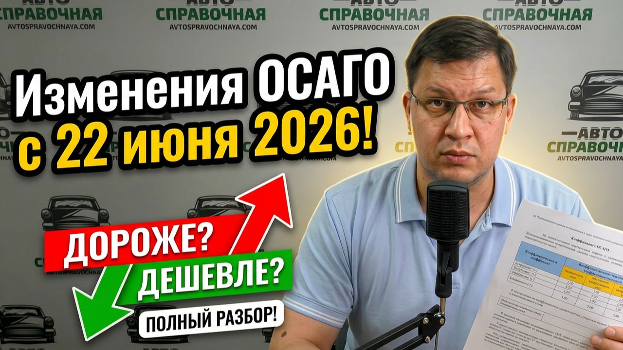Новые коэффициенты ОСАГО с 22 июня 2026: полный разбор!