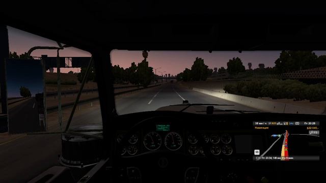 71) American Truck Simulator 53 ми + Шасси ричстакера (42 т) 191 ми Bakersfield (CA) - Stockton (CA)