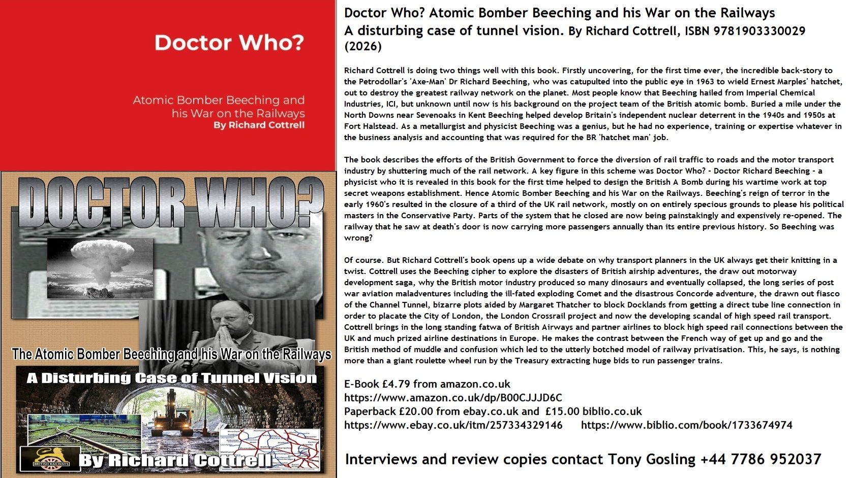 Doctor Who? Atomic Bomber Beeching and his War on the Railways a 2013 polemic by Richard Cotterell смотреть онлайн