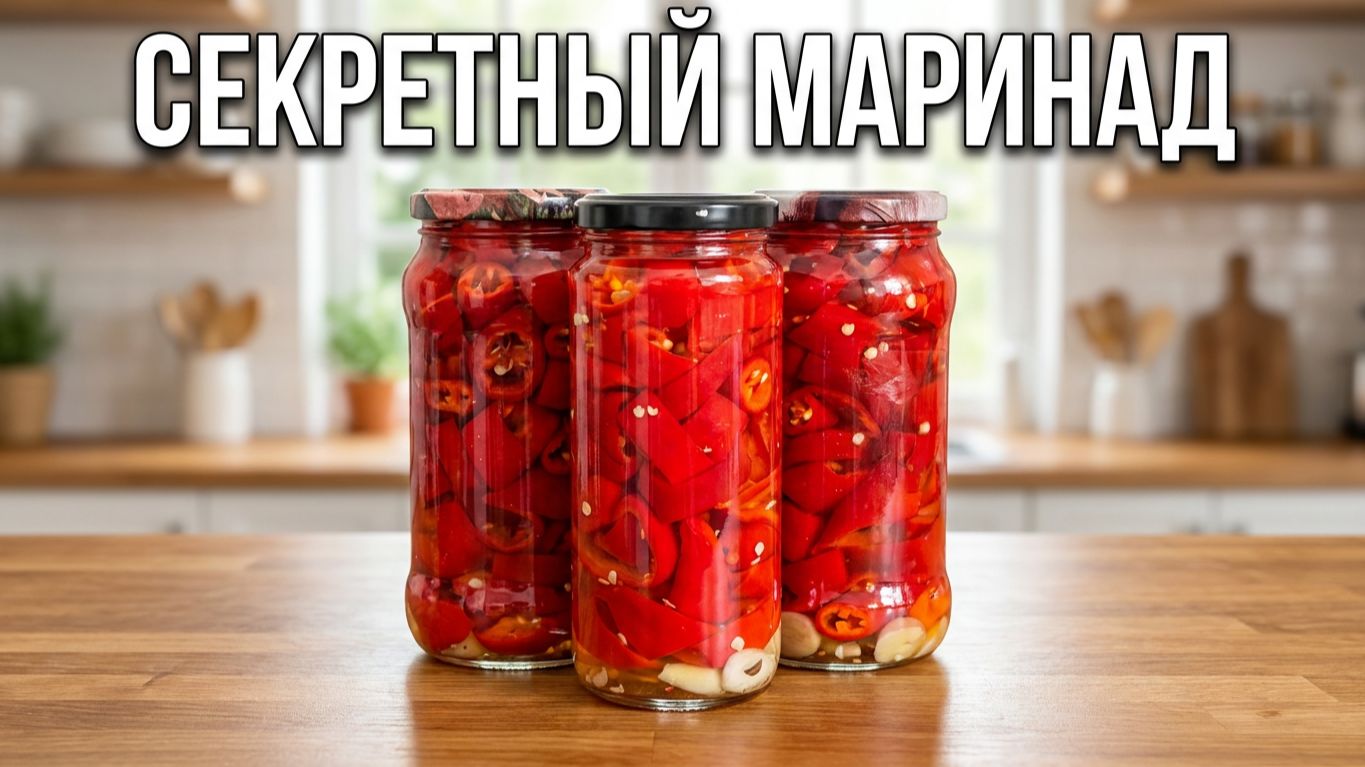 Острый маринованный перец на зиму 🔥 Закуска «Огонёк»! Простой рецепт