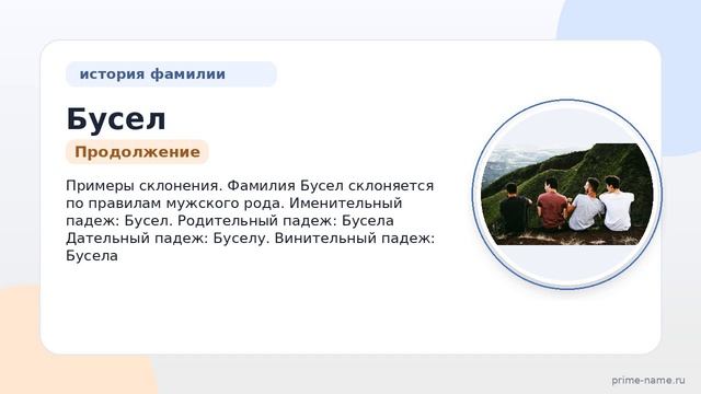 Фамилия Бусел: происхождение, значение и склонение