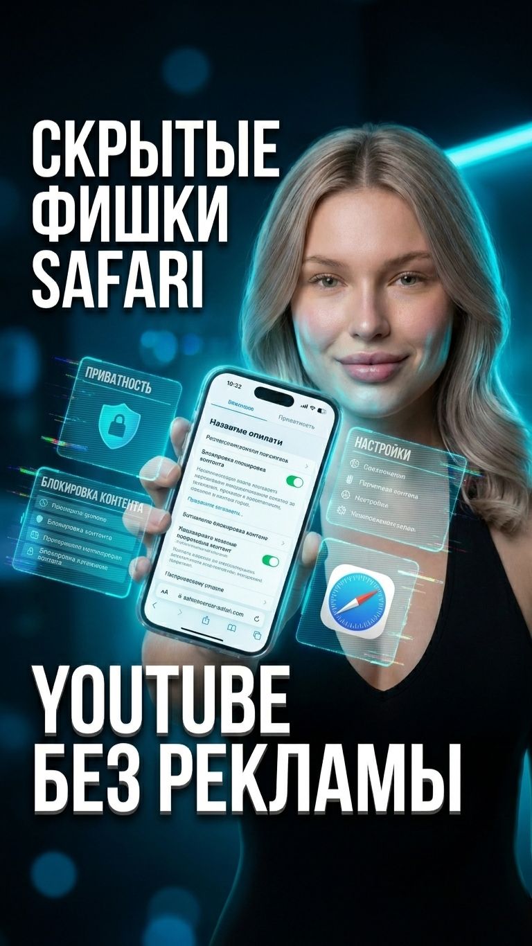 3 фишки Safari: YouTube без рекламы, блокировка баннеров, чистый режим чтения. Настрой за минуту.