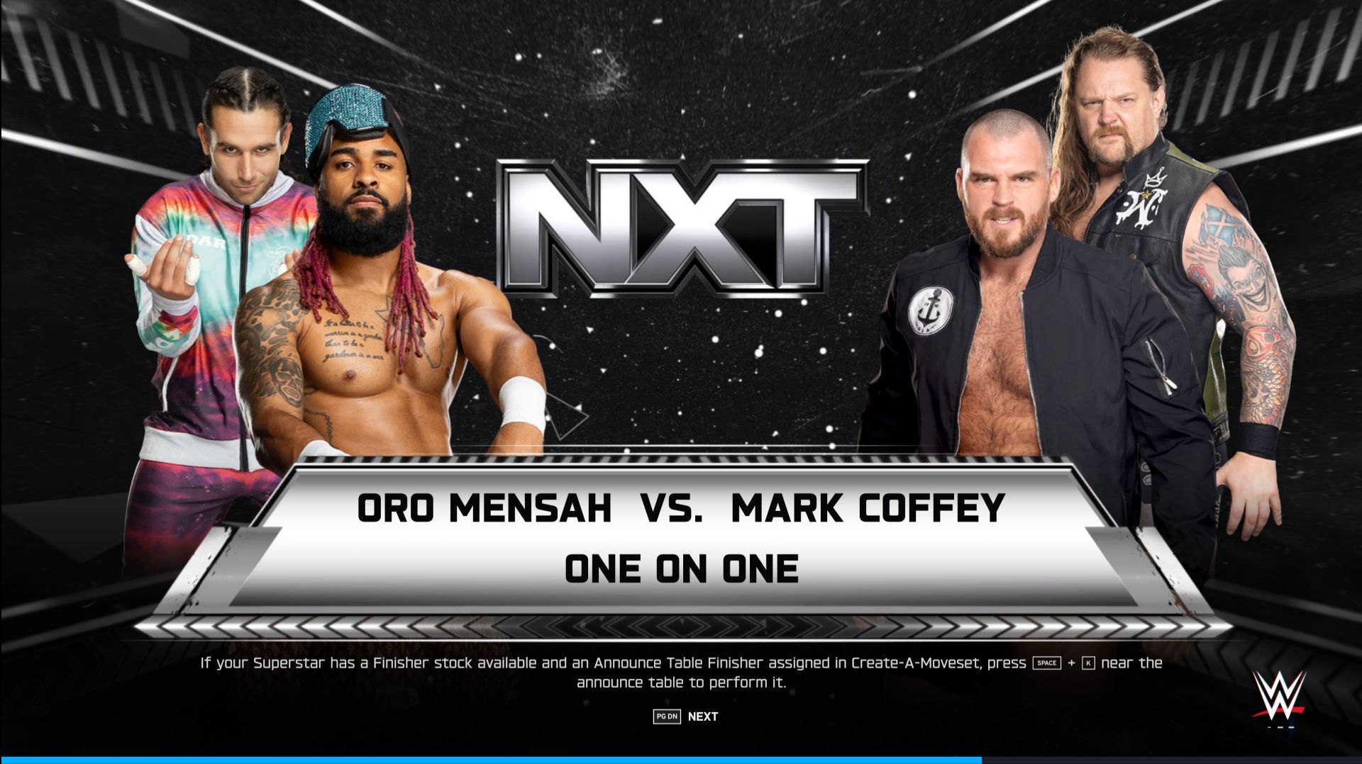WWE 2k25 NXT Men Oro Mensah - Mark Coffey