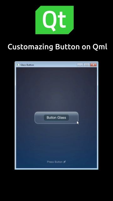 #qml | #qt - How to customize a Button on Qml | Glass Button | background | gradient | animation