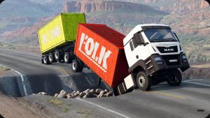 Автомобили против канавной ловушки и бревенчатого моста в BeamNG Drive!