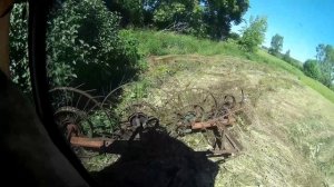 Спустя 10 лет снова в работе. Достал самодельные грабли для минитрактора.