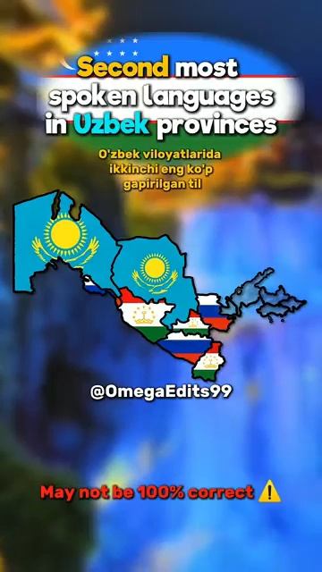 Second Most Spoken Language In The Provinces Of Uzbekistan 🇺🇿 #geography #mapping #uzbekistan