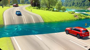 Автомобили против глубокой воды, недостроенных и извилистых дорог ▶️ BeamNG Drive