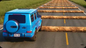 Автомобили против упавшего дерева #3 в BeamNG Drive!