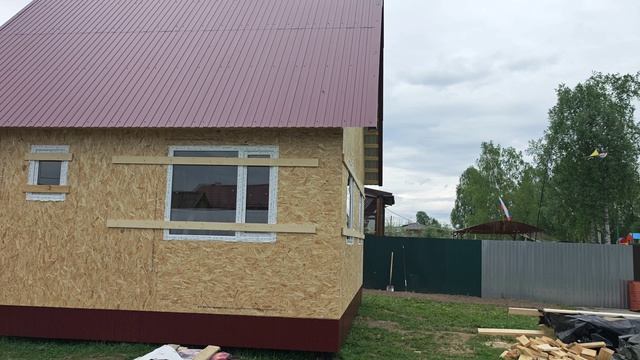 Дачный, каркасный дом 6х6