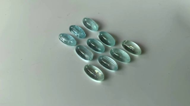 Овалы 5х10 мм аквамарина