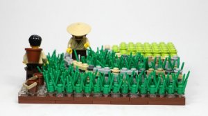 Идеи LEGO MOC!Реалистичное рисовое поле LEGO